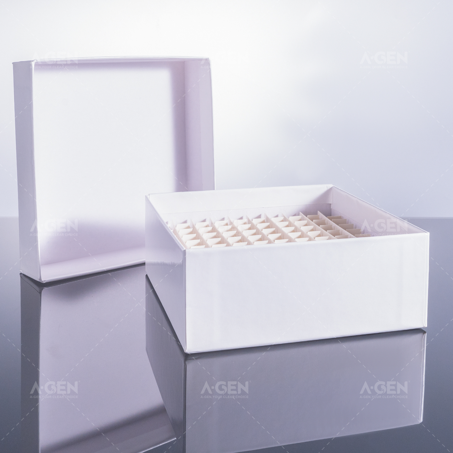 纸冻存盒133*133*36mm，适配0.5ml冻存管，白色