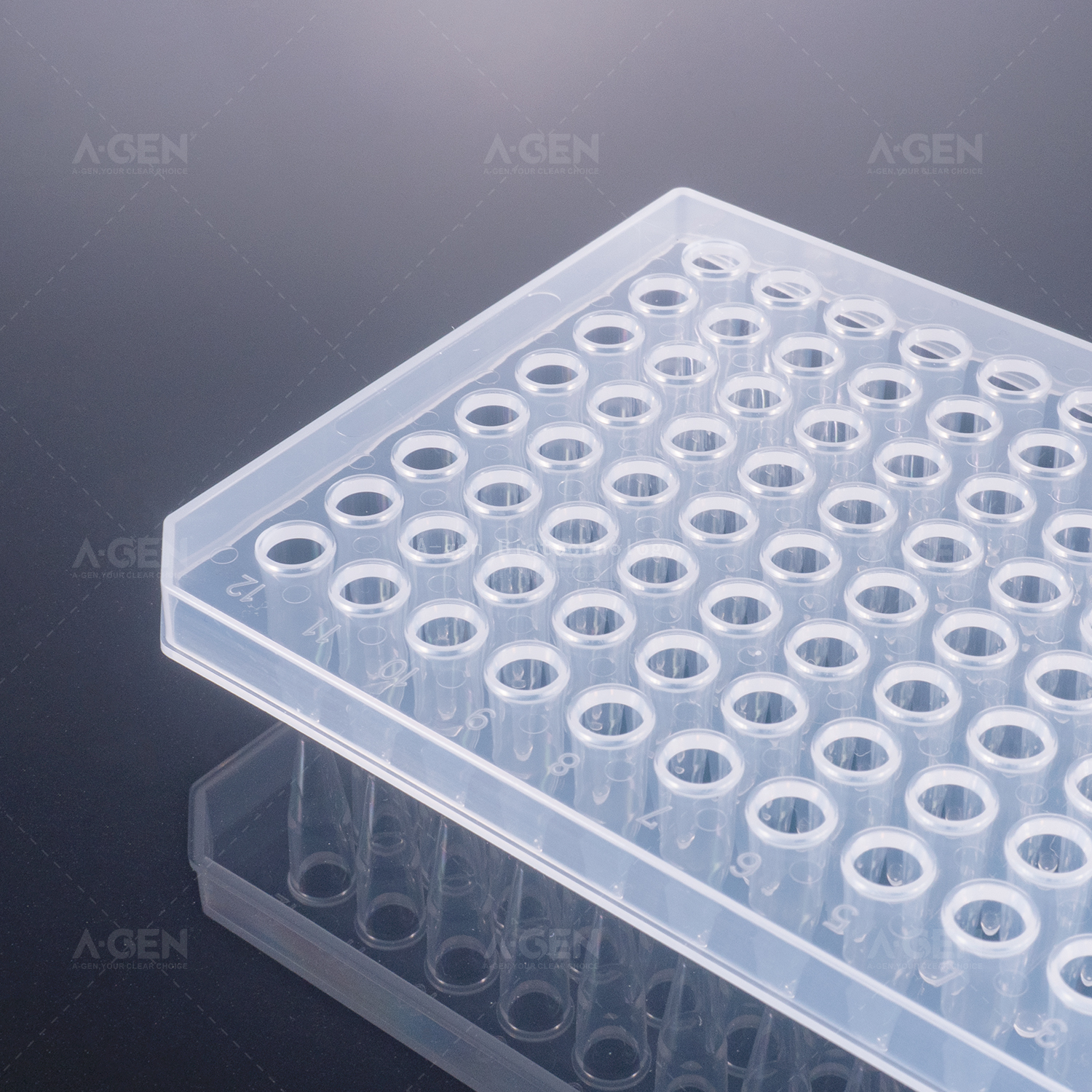 200μL，96孔PCR板，半裙边，标记清晰，透明