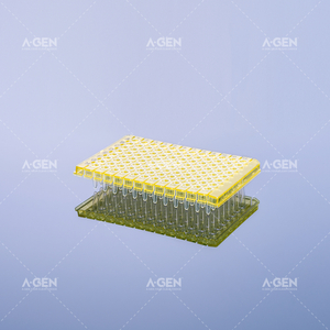 0.2mL 黄色96 PCR板，半裙，可拆卸，黑标